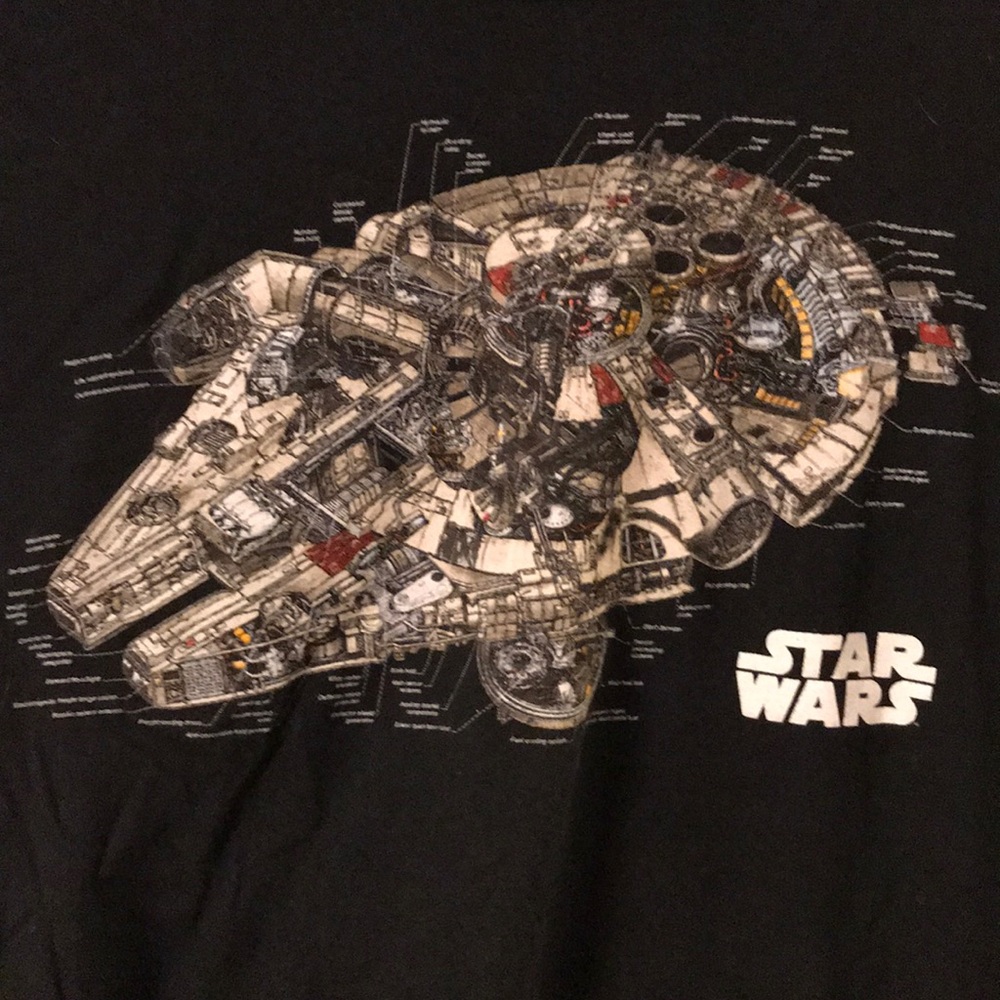 Black Millennium Falcon Star Wars T-shirt XXL